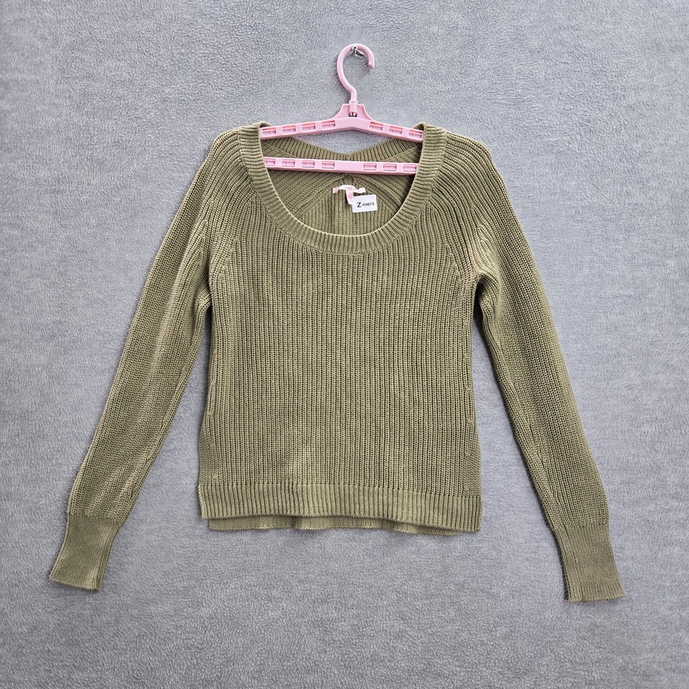 Victoria's‎ Secret Women Sweater Small Green Knit Long Sleeve Pullover Cotton